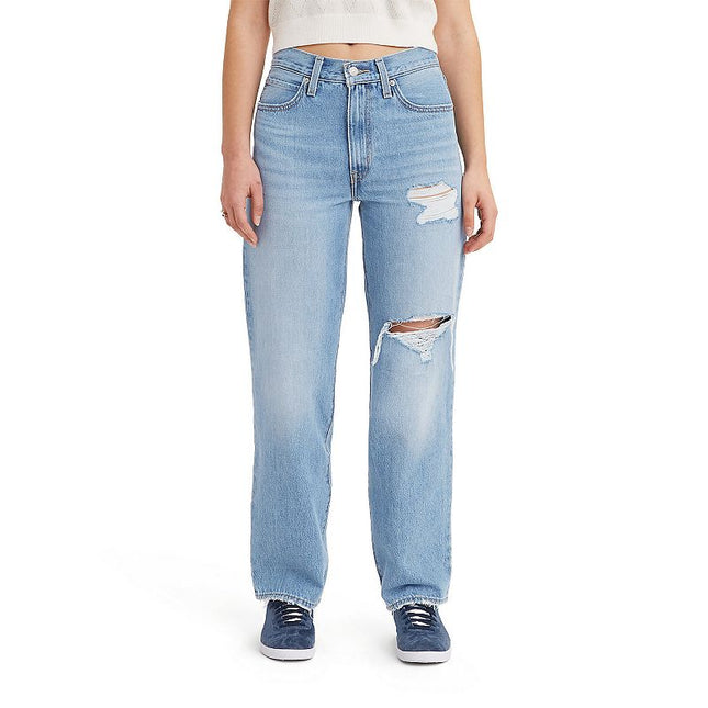 Levi's® Women's Mid-Rise '94 Baggy Straight Jeans - Medium Indigo Destructed 27