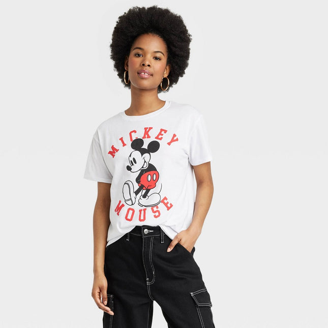 Women's Disney Mickey Mouse Short Sleeve Graphic T-Shirt - White XXL