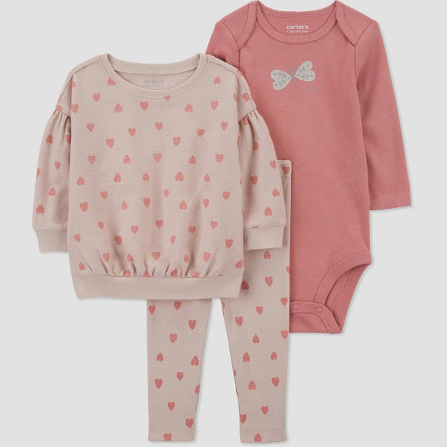 Carter's Just One You® Baby Girls' Hearts Top & Bottom Set - Pink 18M