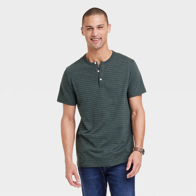 Men's Short Sleeve Henley Shirt - Goodfellow & Co™ Green S