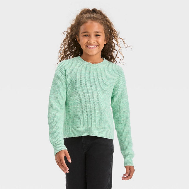 Girls' Pullover Sweater - Cat & Jack™ Light Mint Green S