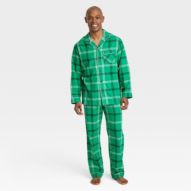 Men's Plaid Flannel Matching Family Pajama Set - Wondershop™ Green L
