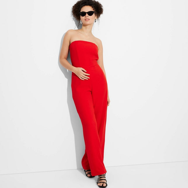 Women's Wide Leg Tube Jumpsuit - Wild Fable™ Red M