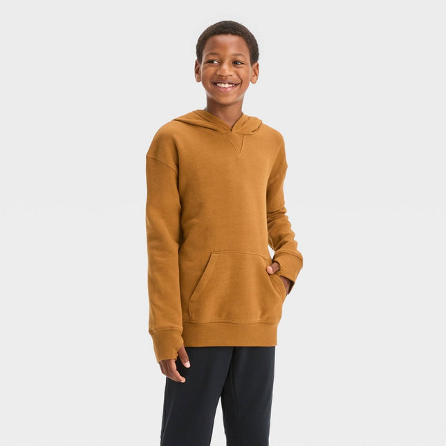 Boys' Fleece Hooded Sweatshirt - All in Motion™ Brown S