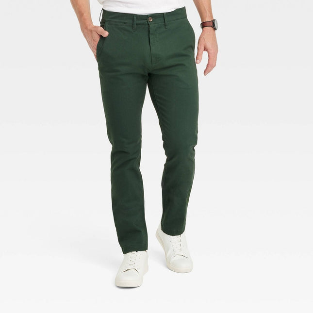 Men's Every Wear Slim Fit Chino Pants - Goodfellow & Co™ Forest Green 32x34