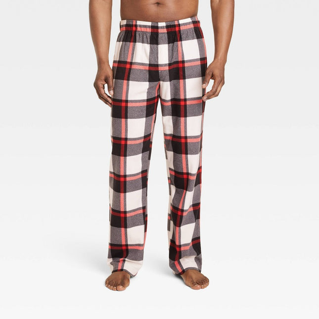 Men's Buffalo Check Fleece Matching Family Pajama Pants - Wondershop™ Black XXL