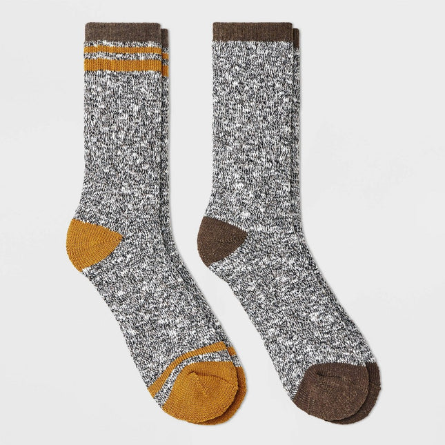 Men's Marl Trailblazer Boot Socks - All In Motion™ Gold/Brown 6-12
