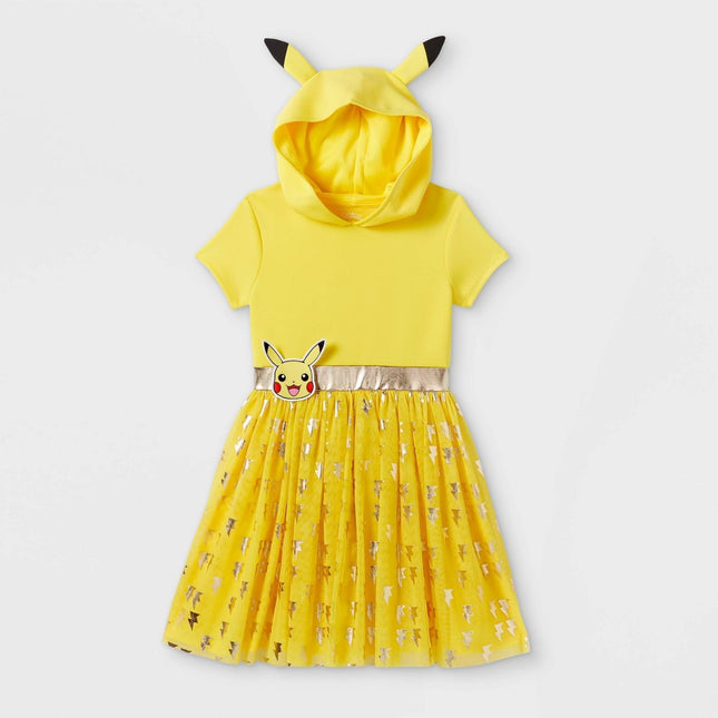 Girls' Pokemon Pikachu Cosplay Tutu Dress - Yellow XXL
