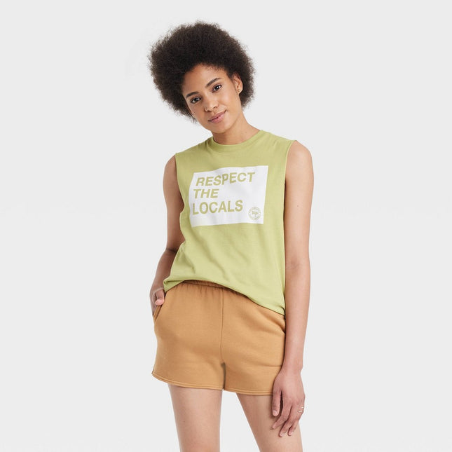 Women's Philadelphia Printworks Respect the Locals Graphic Tank Top - Olive Green S