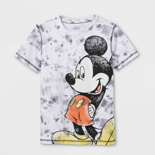 Boys' Disney Mickey Mouse Short Sleeve Graphic T-Shirt - Black/White XL