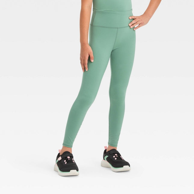 Girls' Everyday Soft Leggings - All in Motion™ Green XL