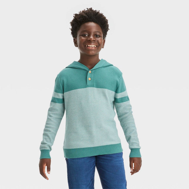 Boys' Striped Pullover Sweater - Cat & Jack™ Green XL