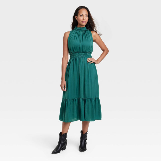 Women's Tank Satin Wrap Dress - Knox Rose™ Green XS