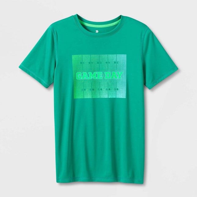 Boys' Short Sleeve 'Game Day' Graphic T-Shirt - All in Motion™ Green S