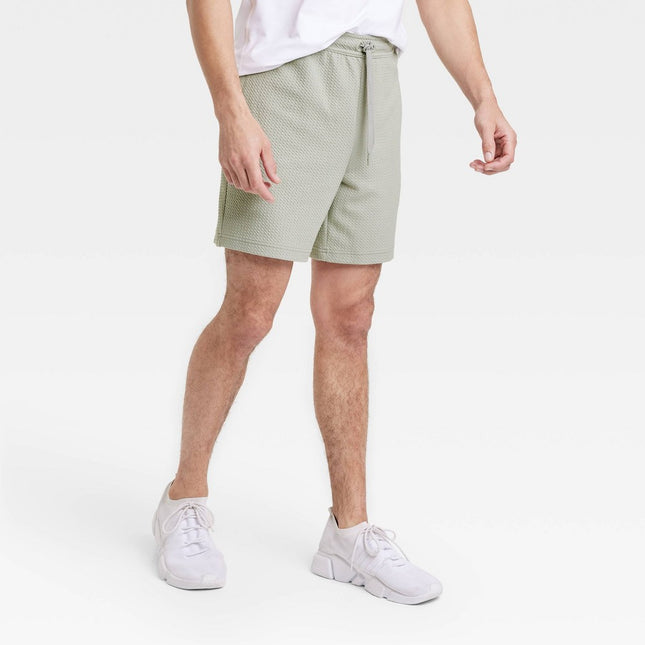 Men's Textured Fleece Shorts 7" - All In Motion™ Stone XXL