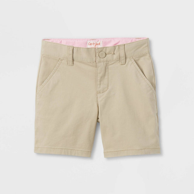 Toddler Girls' Uniform Chino Shorts - Cat & Jack™ Dark Khaki 5T
