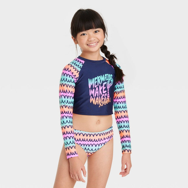 Girls' Mermaids 'Make Waves' Swimwear Set - Cat & Jack™ M