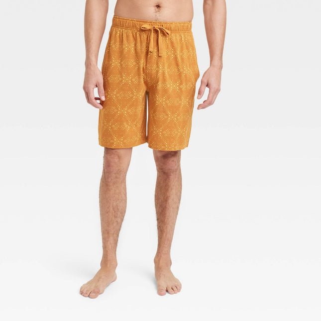 Men's 9" Sedona Printed Knit Pajama Shorts - Goodfellow & Co™ Orange S