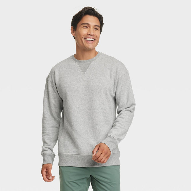 Men's Cotton Fleece Crewneck Sweatshirt - All In Motion™ Heathered Gray XXL