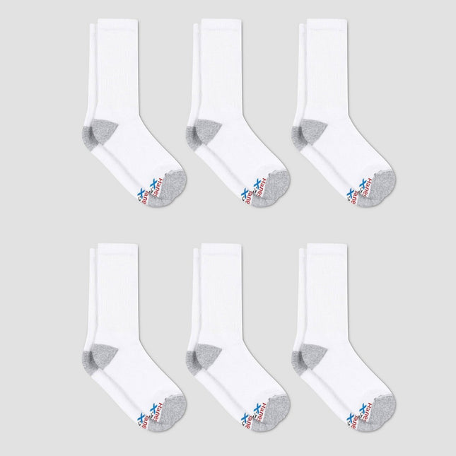 Hanes Premium Men's X-Temp Breathable Crew Socks 6pk - White