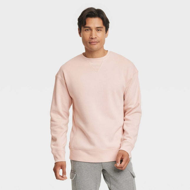 Men's Cotton Fleece Crewneck Sweatshirt - All in Motion™ Pink XL
