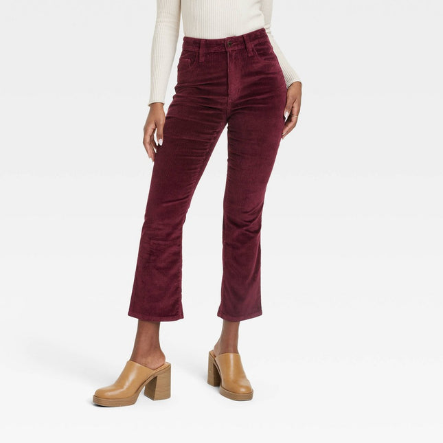 Women's High-Rise Corduroy Bootcut Jeans - Universal Thread™ Burgundy 4