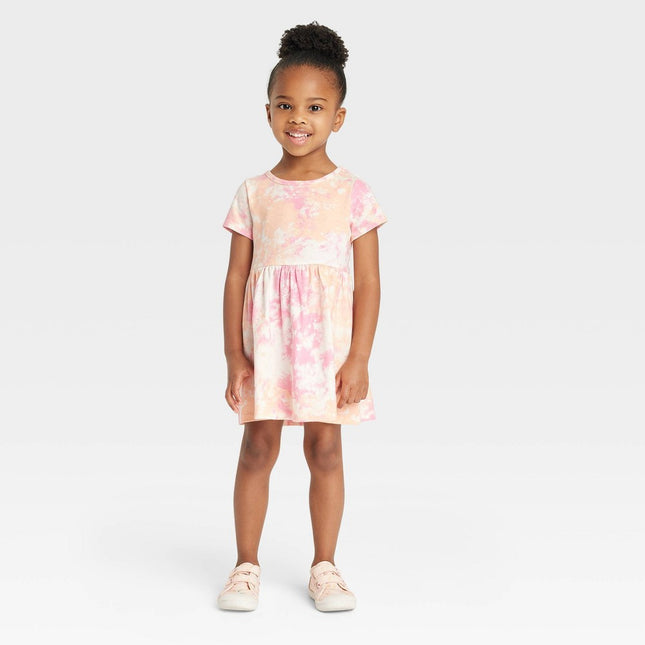 Toddler Girls' Warm Tie-Dye Short Sleeve Dress - Cat & Jack™ 3T