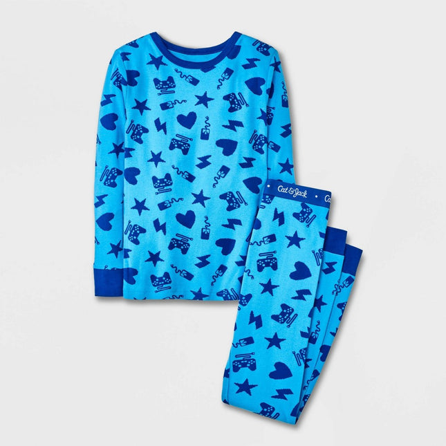 Boys' 2pc Tight Fit Cotton Pajama Set - Cat & Jack™ Blue 14