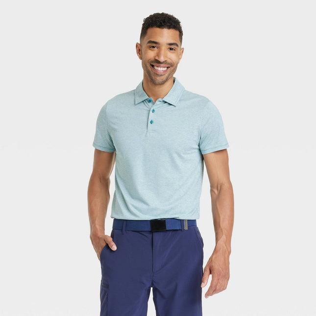Men's Striped Polo Shirt - All In Motion™ Teal L