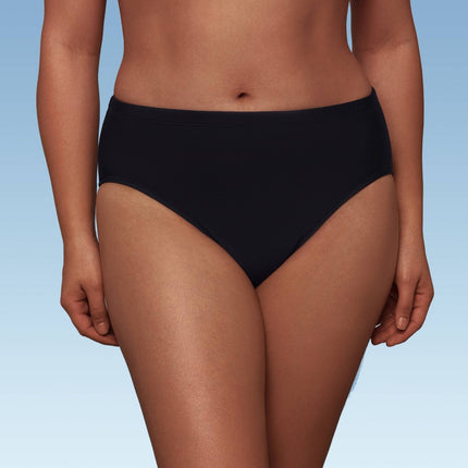 Women's UPF 50 Mid-Rise Bikini Briefs - Aqua Green® Black L