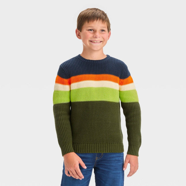 Boys' Colorblock Pullover Sweater - Cat & Jack™ Green XL
