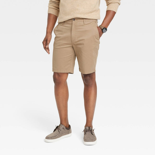 Men's Every Wear 9" Slim Fit Flat Front Chino Shorts - Goodfellow & Co™ Tan 38