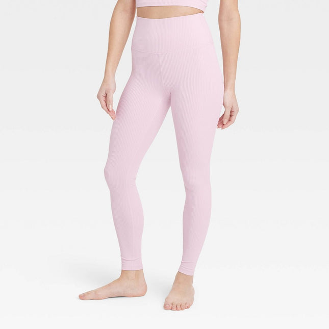 Women's Ultra High-Rise Rib Leggings 27" - All in Motion™ Light Pink XL