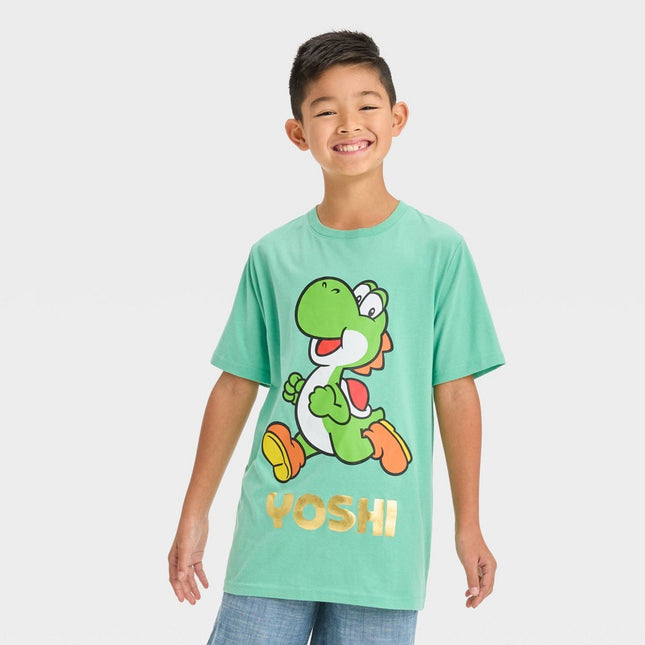 Boys' Super Mario Yoshi St. Patrick's Day Short Sleeve Graphic T-Shirt - Green M