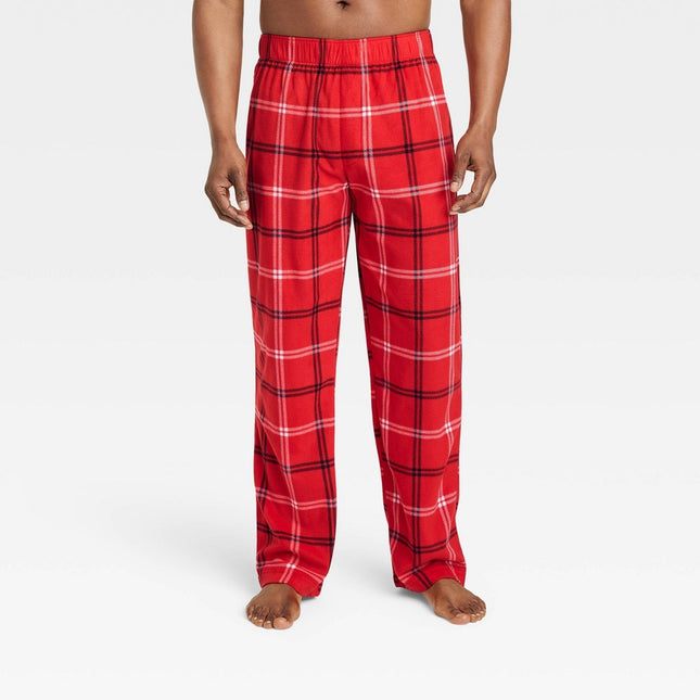 Men's Plaid Fleece Matching Family Pajama Pants - Wondershop™ Red XL