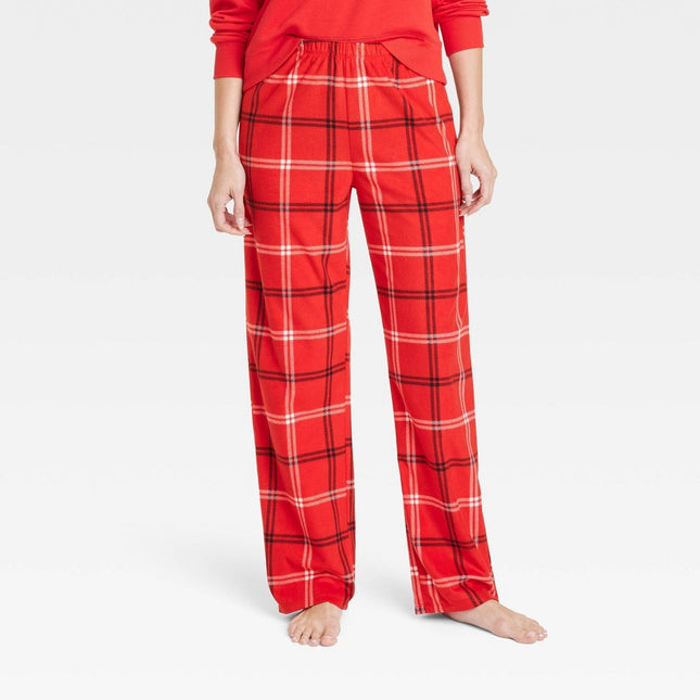 Women's Plaid Fleece Matching Family Pajama Pants - Wondershop™ Red XL