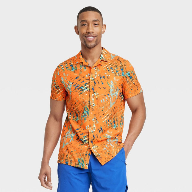 Men's Short Sleeve Resort T-Shirt - All in Motion™ Coral Orange S