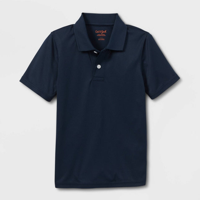 Kids' Performance Short Sleeve Uniform Polo Shirt - Cat & Jack™ Navy L