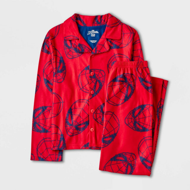 Boys' Spider-Man Coat Pajama Set - Red 6