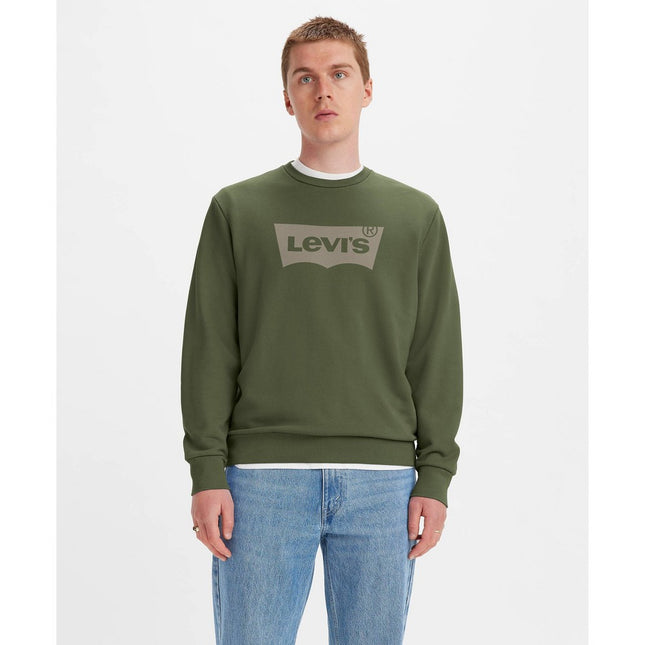 Levi's® Men's Casual Fit Batwing Logo Pullover Sweatshirt - Dark Olive Green S