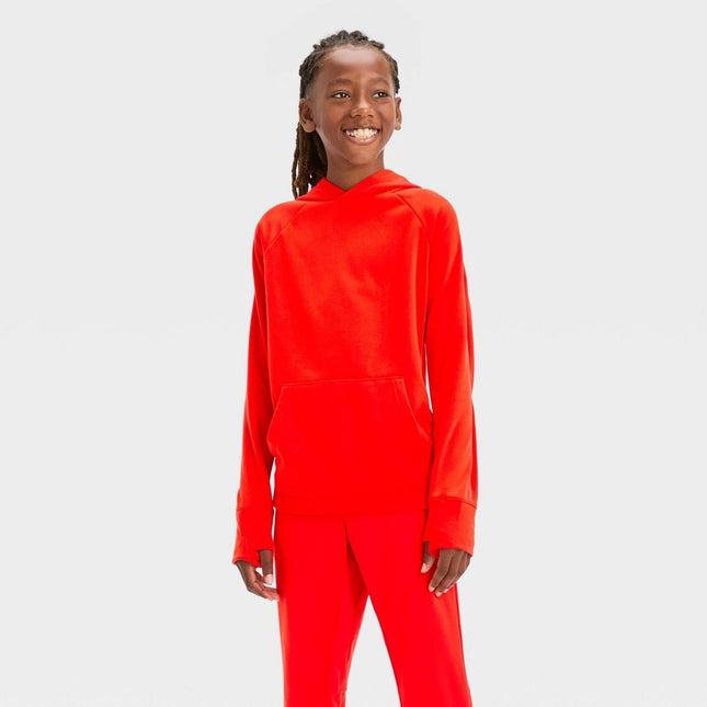 Boys' Tech Fleece Hooded Sweatshirt - All In Motion™ Red Orange 