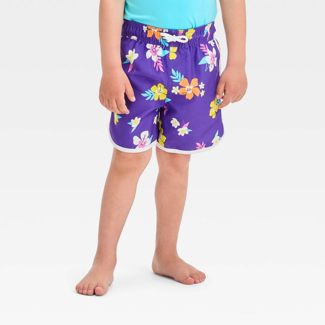 Baby Boys' Floral Swim Shorts - Cat & Jack™ Purple 18M