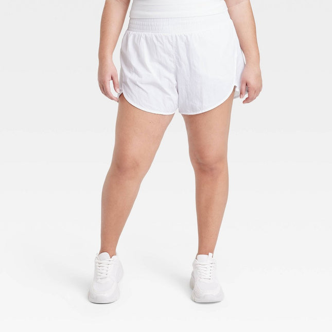 Women's High-Rise Crinkle Shorts 3" - All In Motion™ White XXL