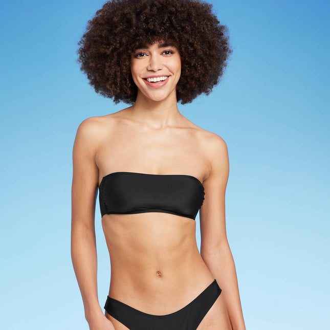 Women's Pull Over Bandeau Bikini Top - Wild Fable™ Black XS