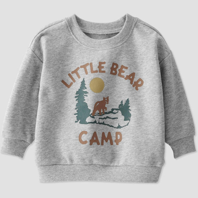 Little Planet by Carter’s Organic Baby "Little Bear" Graphic Pullover - Gray 6M
