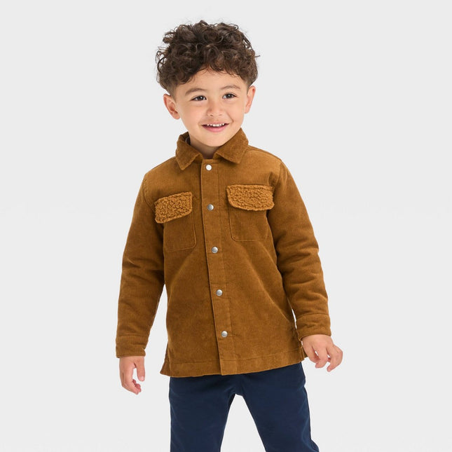 Toddler Boys' Corduroy 'Button-Up' Shacket - Cat & Jack™ Brown 5T