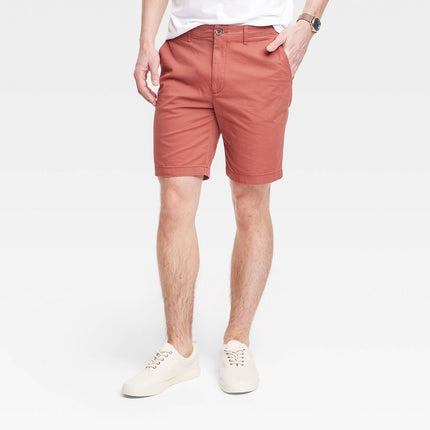 Men's Every Wear 9" Slim Fit Flat Front Chino Shorts - Goodfellow & Co™ Aubusson Red 40
