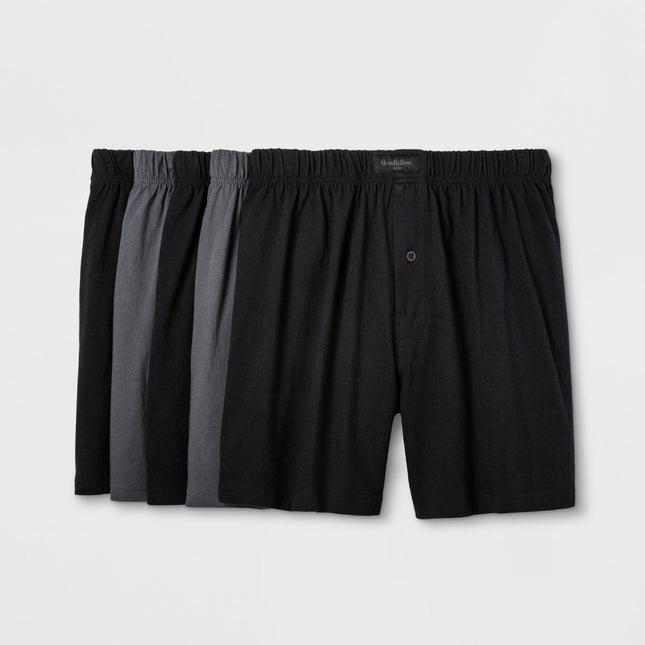 Men's Knit Boxers 5pk - Goodfellow & Co™ Gray/Black L