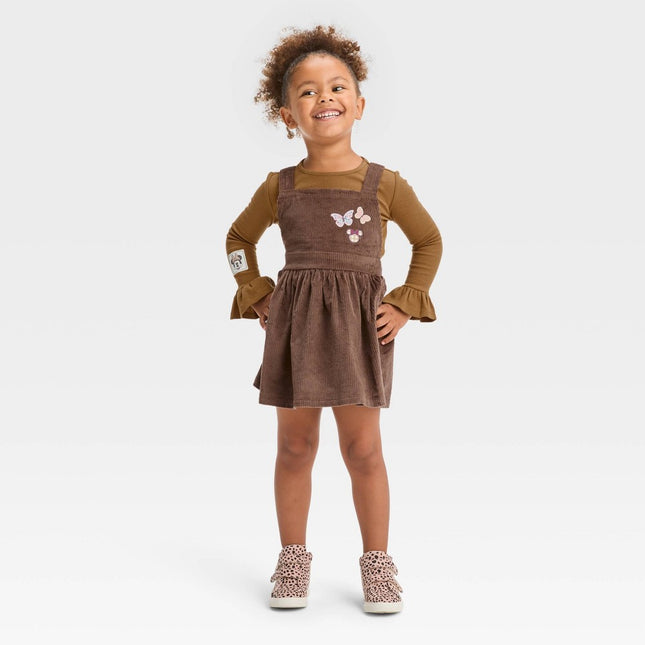 Toddler Girls' Mickey Mouse & Friends Corduroy Top and Bottom Set - Brown 3T