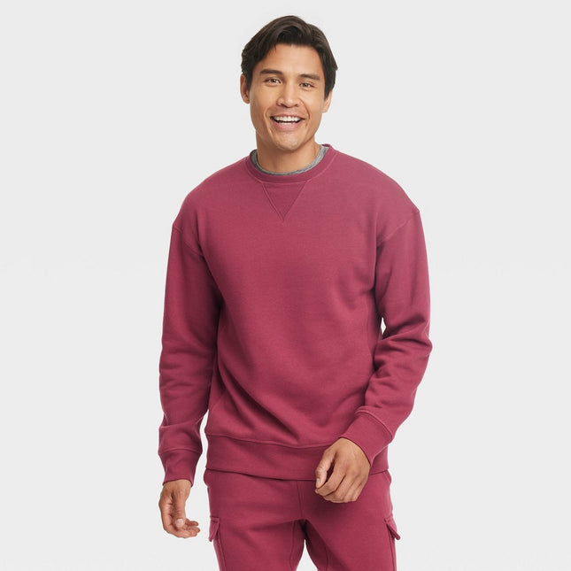 Men's Cotton Fleece Crewneck Sweatshirt - All In Motion™ Red XXL